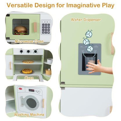 Wooden Corner Play Kitchen with Sounds and Lights