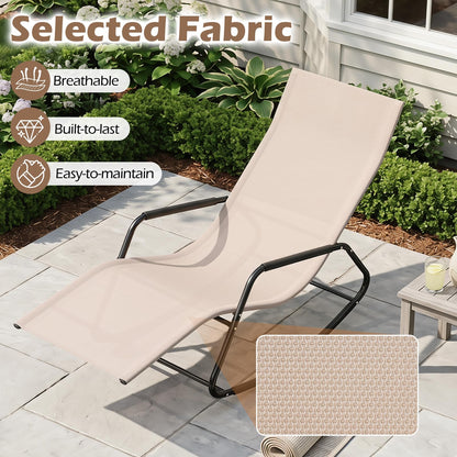Rocking Sun Lounger, Zero Gravity Recliner Garden Rocking Chair with Armrests