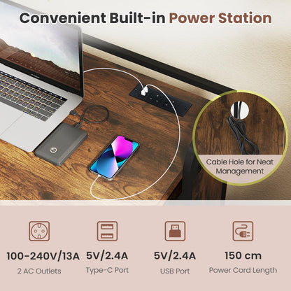 90 cm Folding Desk with Stool, Portable Computer Desk and Stool Set