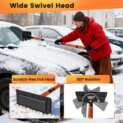 2 in 1 Extendable Snow Shovel 41” Ice Scraper