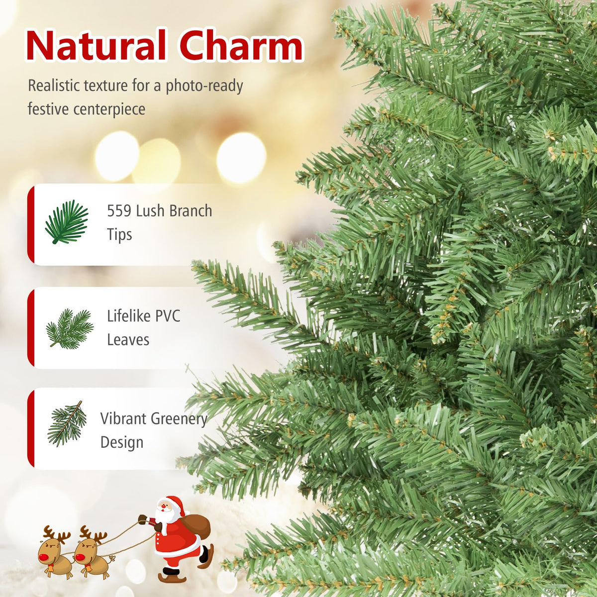 4FT Artificial Christmas Tree, Realistic Full Xmas Tree