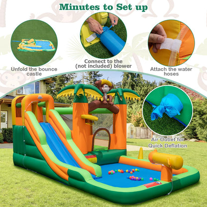 Tropical Themed Kids Bouncy Castle Jumper House for Summer Outdoor Play