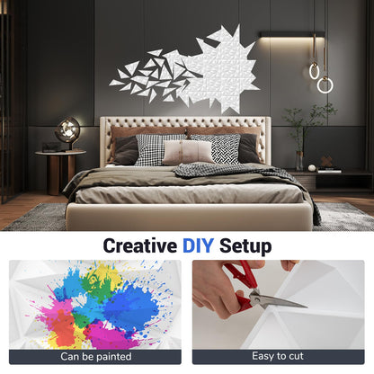 20-Pack 3D Wall Panels with Decorative Diamond Patterns