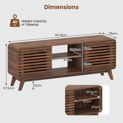 TV Stand Cabinet for 65 Inch TVs with Sliding Doors