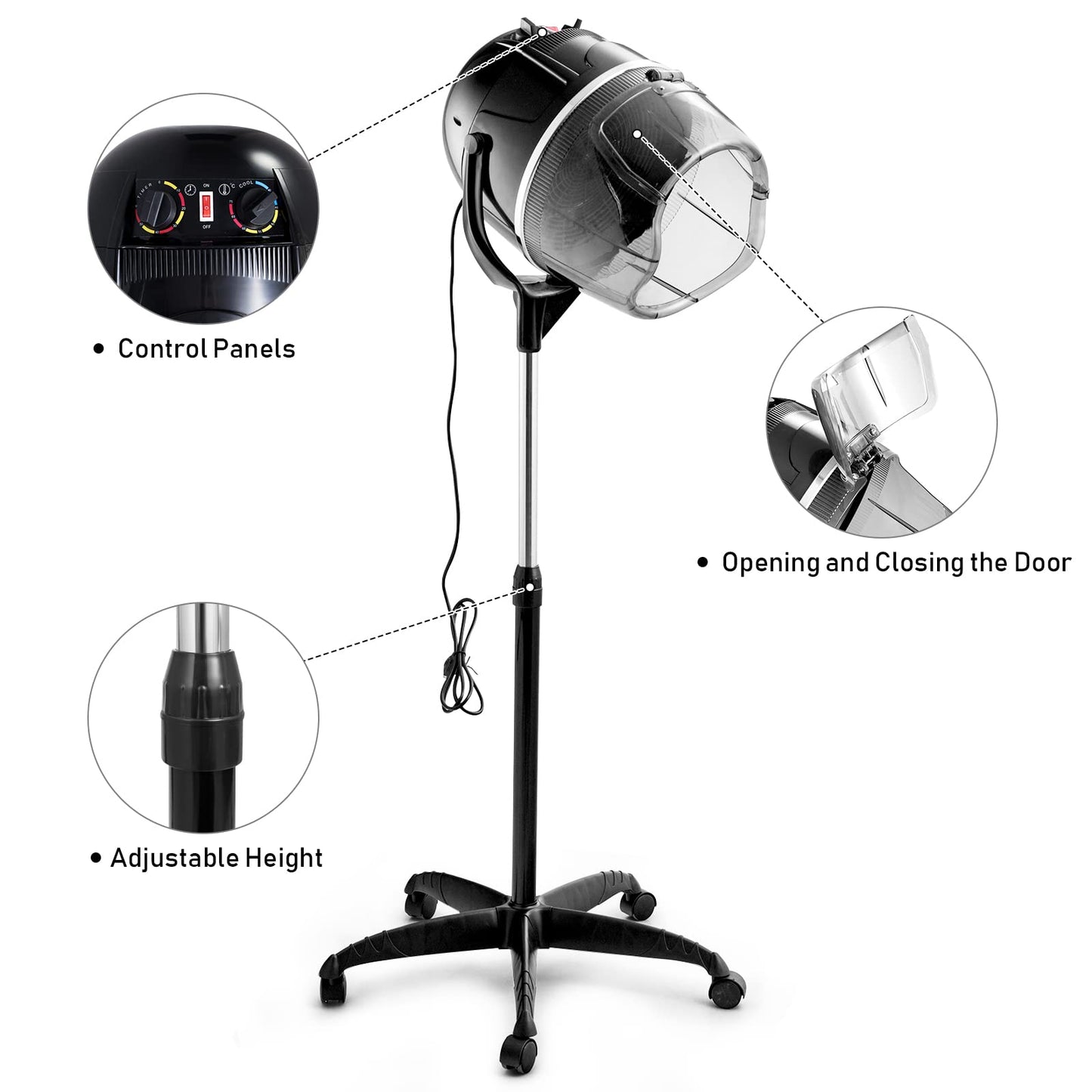 Portable Salon Hood Hairdryer with Stand