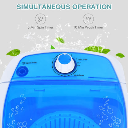 GiantexUK 2-in-1 Mini Washing Machine, Single Tub Washer and Spin Dryer