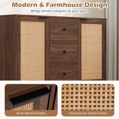 Wooden Storage Cabinet, Rustic Console Table, Freestanding kitchen Cupboard Organizer Unit