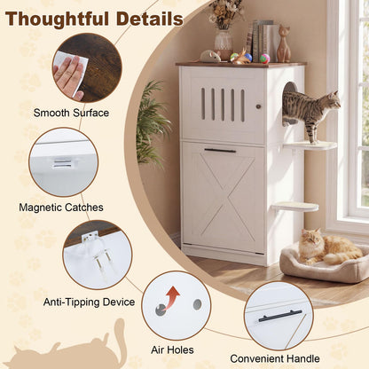 Cat Litter Box Enclosure Furniture Hidden Litter Box for Kitten