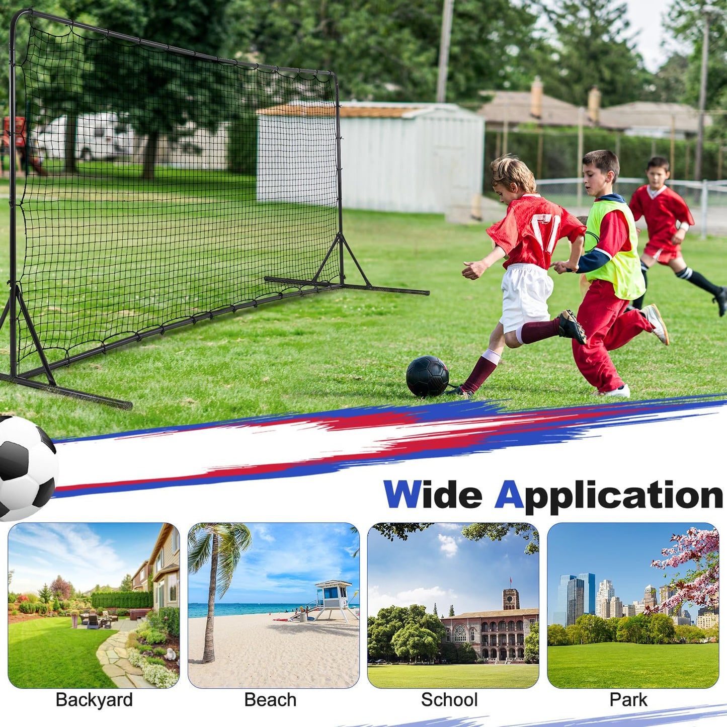 12ft x 6ft Soccer Training Equipment with Carry Bag and Ground Stakes