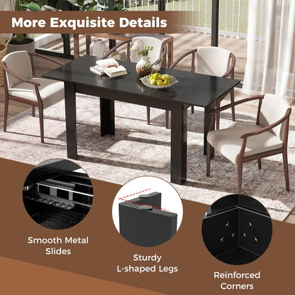 Extendable Dining Table with Adjustable Tabletop