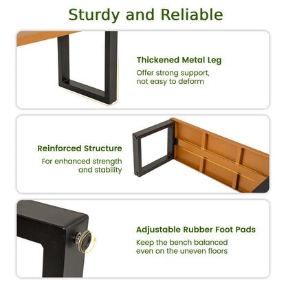 150 CM 3-Person Long Outdoor Metal Bench with Cat House and Scratching Pad