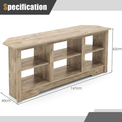 147cm TV Stand for TVs up to 65 Inches with 6 Open Storage Shelves