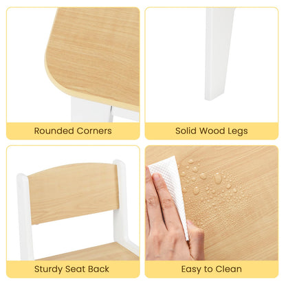 Kids Art Table and Chairs, Wooden Children Study Desk
