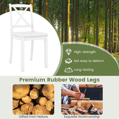 Dining Chairs Set of 2, Wooden Kitchen Chairs with Curved Cross Back Backrest