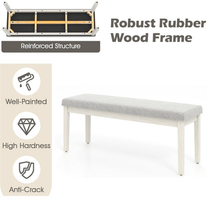 Upholstered Dining Bench Shoe Bench with Rubber Wood Legs and 300 KG Max Load