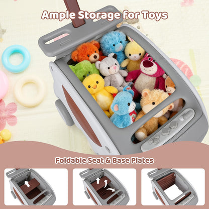 2 in 1 Toddler Toy Cart with Parent Handle