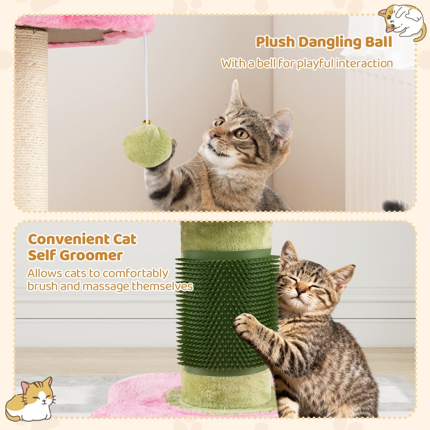 Cat Tree, Multi-Layer Cats Tower with Padded Plush Perch