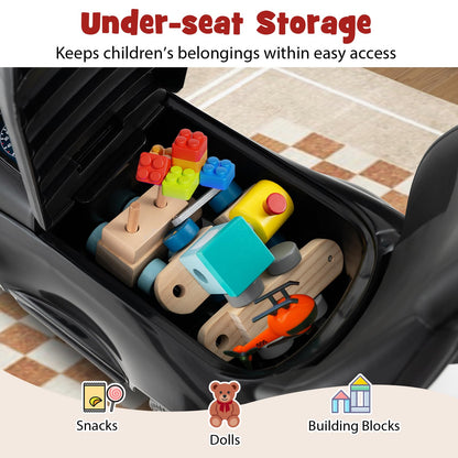3-in-1 Ride on Push Car with Adjustable Canopy and Steering Push Bar