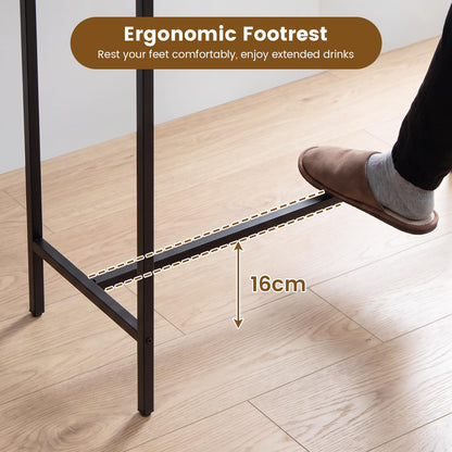 100cm Industrial Bar Table with Footrest