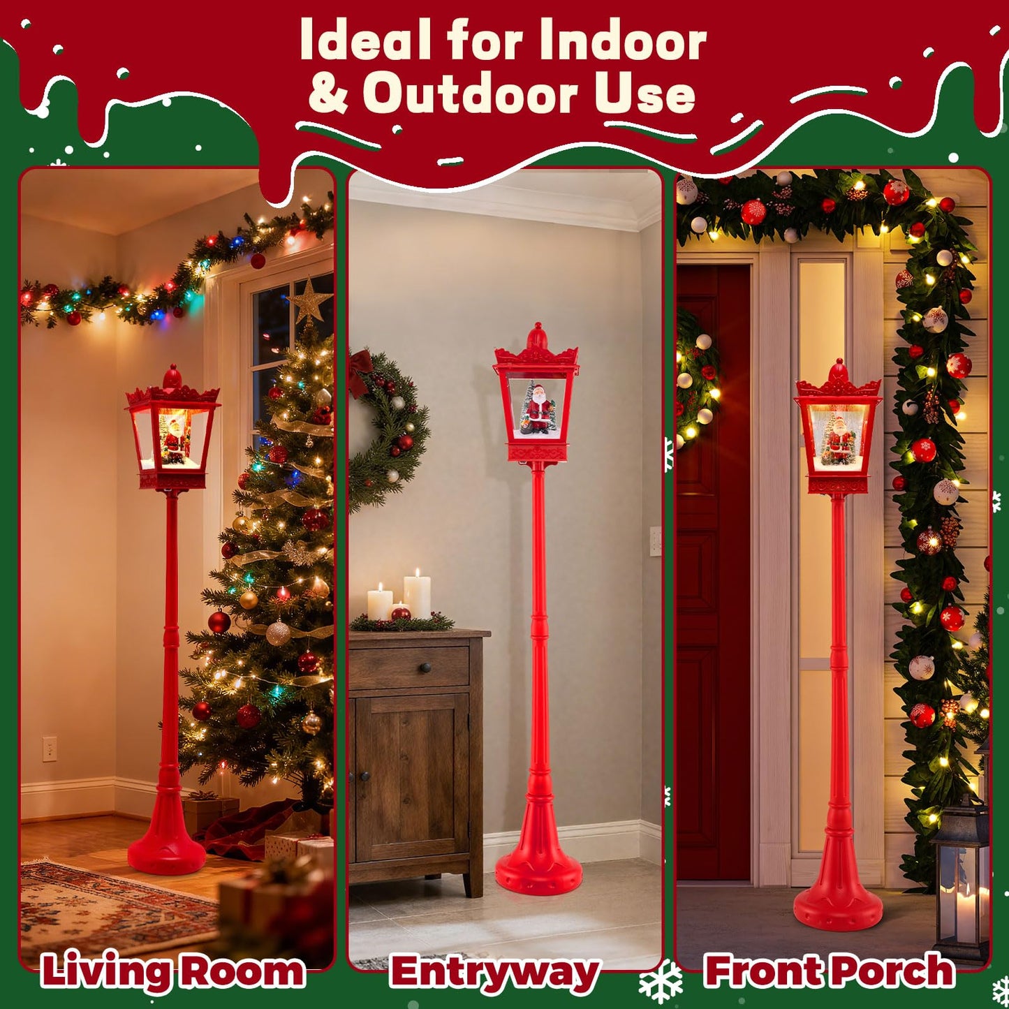 Christmas Street Lamp, Musical Festive Lamp Post with LED Lights