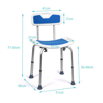 Shower Chair with Backrest and Handles