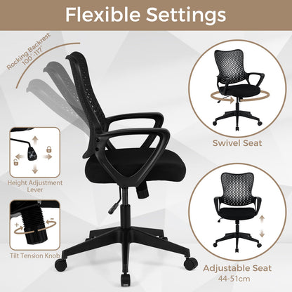 Ergonomic Office Chair, Computer Desk Chair with Armrests, Padded Cushion and Butterfly Backrest