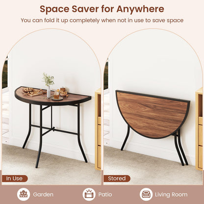 Half-Round Folding Event Table with Metal Frame