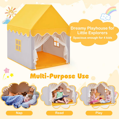Kids Play Tent with Padded Mat Indoor Playhouse