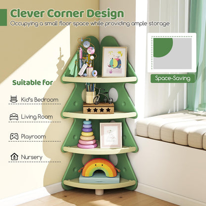 4-Tier Kids Corner Bookshelf for Kids Room and Nursery Playroom