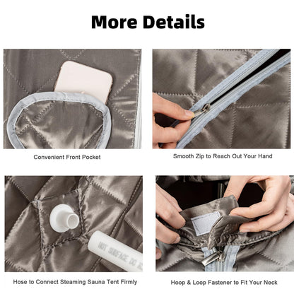 3L Portable Steam Sauna with 9-Level Temperature and Folding Chair