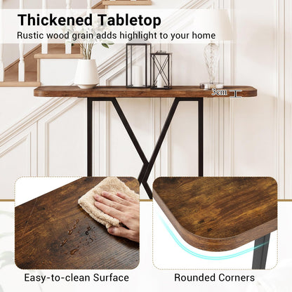 Console Table, 100cm Industrial Slim Accent Entryway Table Hall Desk