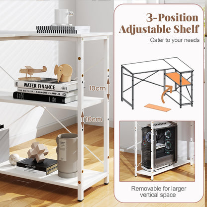L-shaped Computer Desk Reversible Corner Desk with Adjustable Shelf