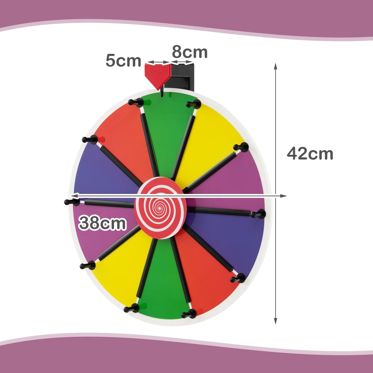 15" Color Prize Wheel with Dry Erase Marker and Eraser