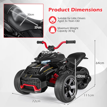 12V Kids Electric Quad Bike with Music, High/Low Speed, USB Port