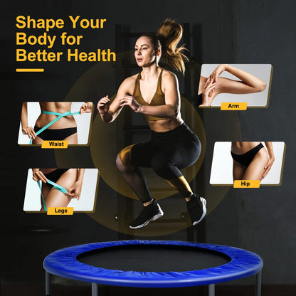 Foldable Fitness Bouncer with 4 Level Adjustable Foam Handle and Safety Padded Cover