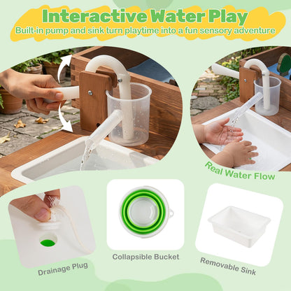 Sensory Table with Water Pump & Sink, Toddler Activity Table