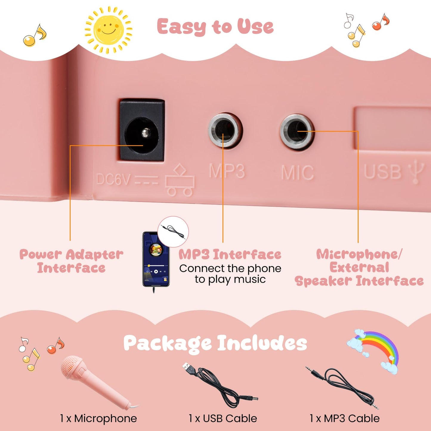 25 Keys Mini Keyboard Piano with Stool and Music Stand for 3+ Kids