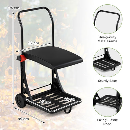 Trash Bag Holder Cart, Height Adjustable Garden Leaf Bag Stand with Wheels and Lid