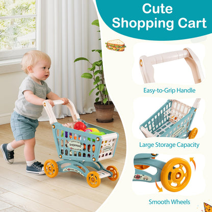 Supermarket Playset for Kids 76 Pieces Pretend Play Grocery Store Set