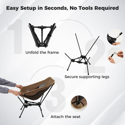 Portable Camping Chair Ultra-Lightweight Foldable Backpacking Chair