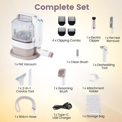 5-in-1 Dog Grooming Vacuum Kit for Shedding with 3 Suction Modes