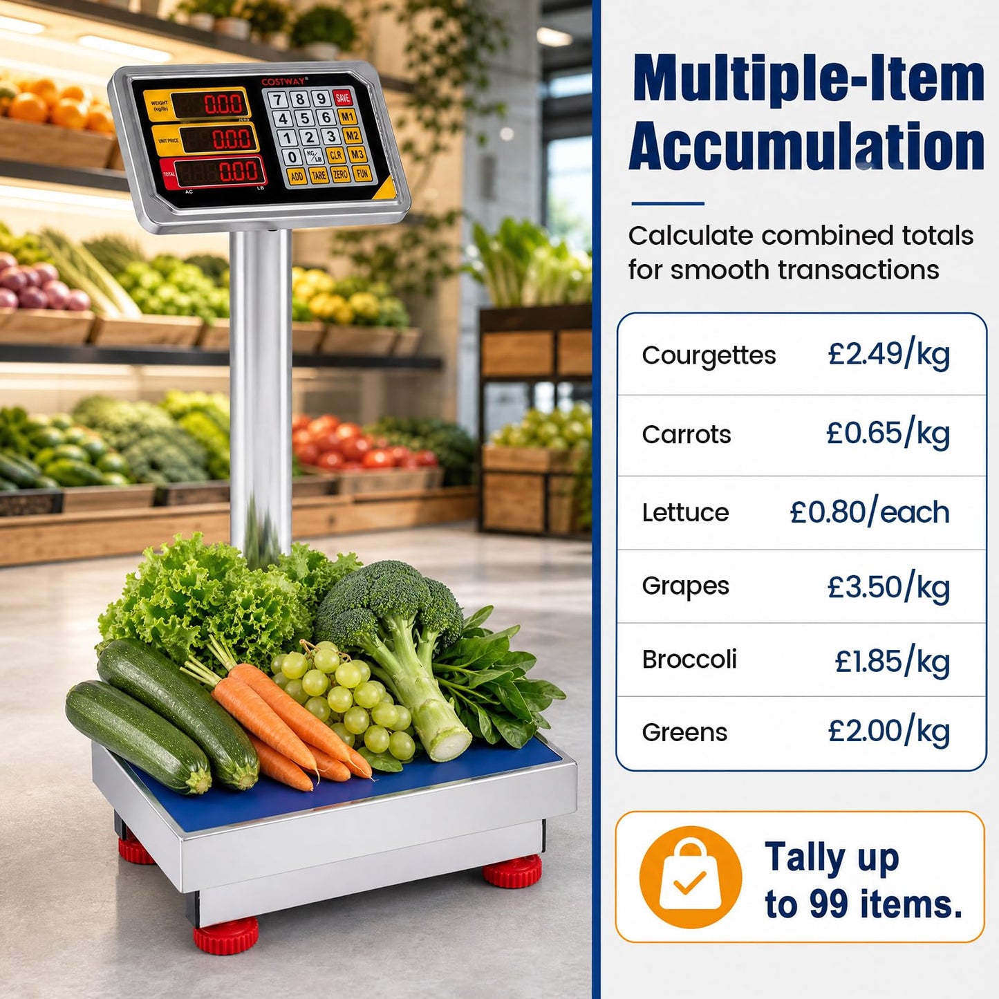 150KG/331lbs Commercial Digital Platform Scales with Folding Design