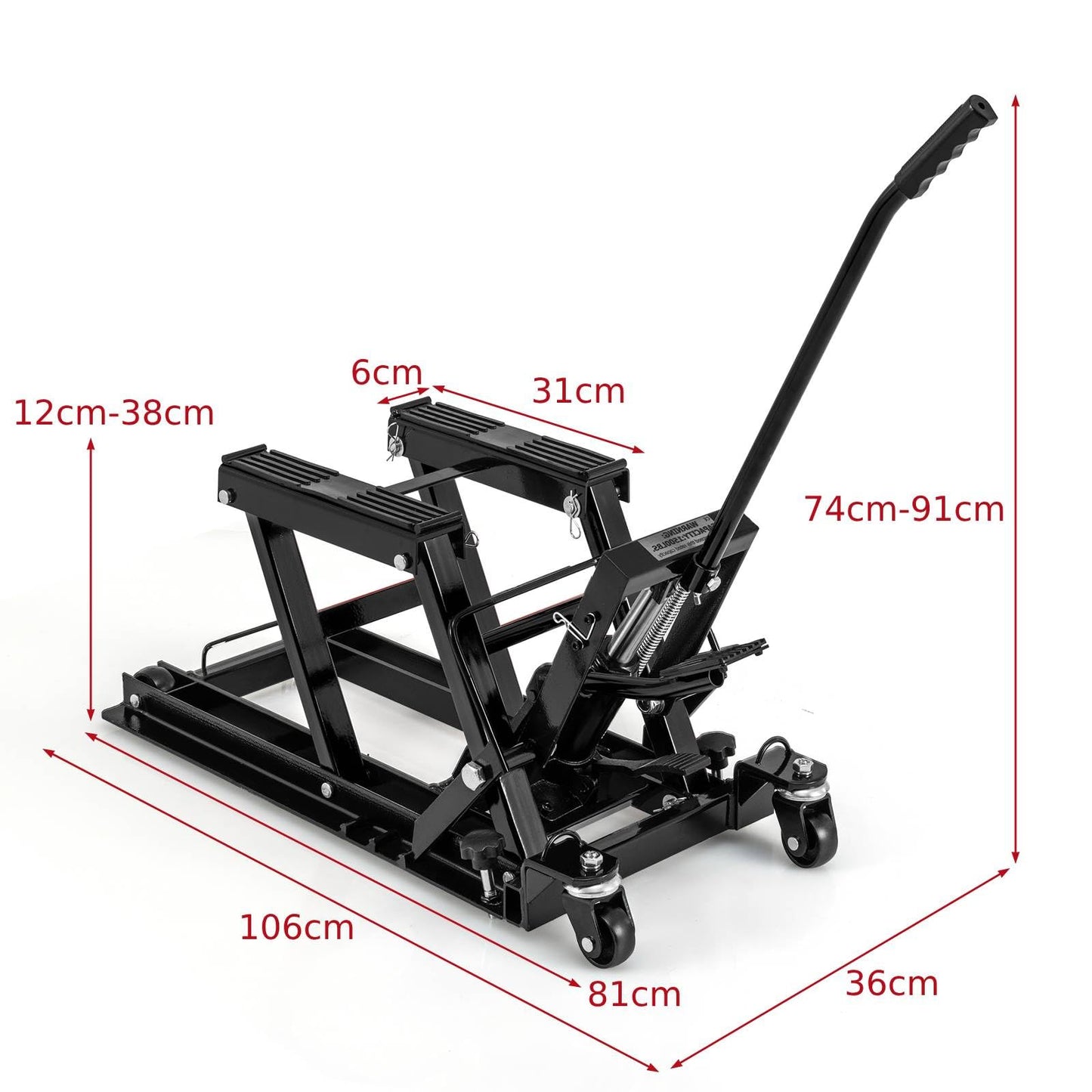 680 kg Motorcycle Hydraulic Lift with 3 Level Height Adjustable Platform