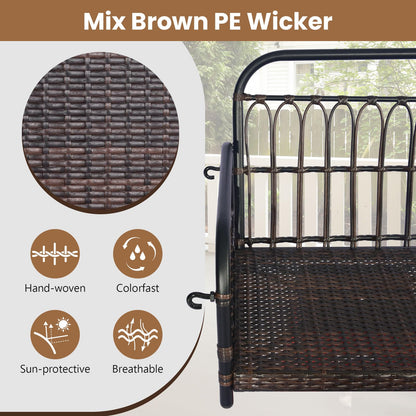 2-Person Outdoor Patio Hanging Chair with Cushions for Garden, Backyard