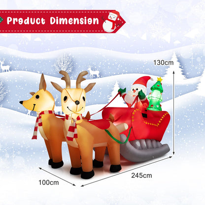 Inflatable Christmas Santa Claus with LED Lights and Blower