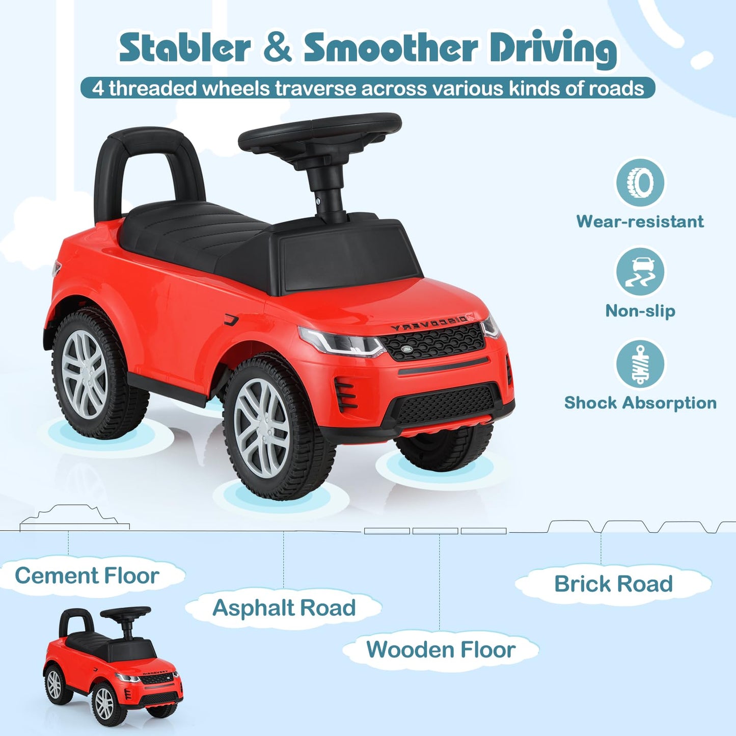 Kids Ride On Push Car Foot-to-Floor Walking Sliding Toy Car