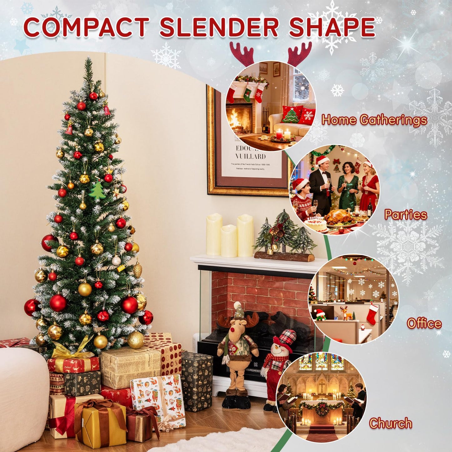 150/180cm Artificial Christmas Tree Pre-lit Xmas Tree with 150/250 Multi-color and Warm White Switchable LED Lights