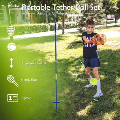3 Level Height Adjustable Portable Tetherball Set with Ball