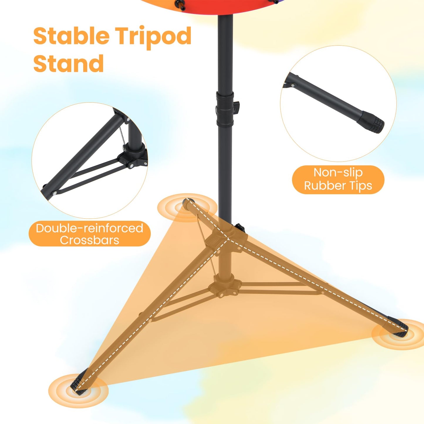 60 CM Portable and Height Adjustable Spinning Wheel with Folding Tripod Stand