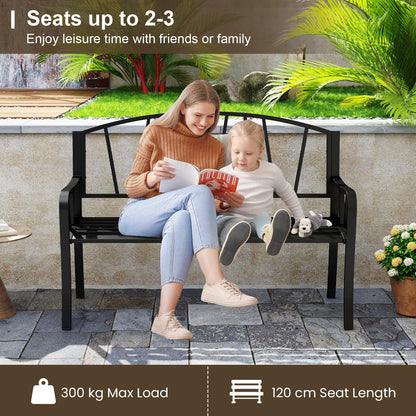 Outdoor Furniture Metal Frame Loveseat Park Bench